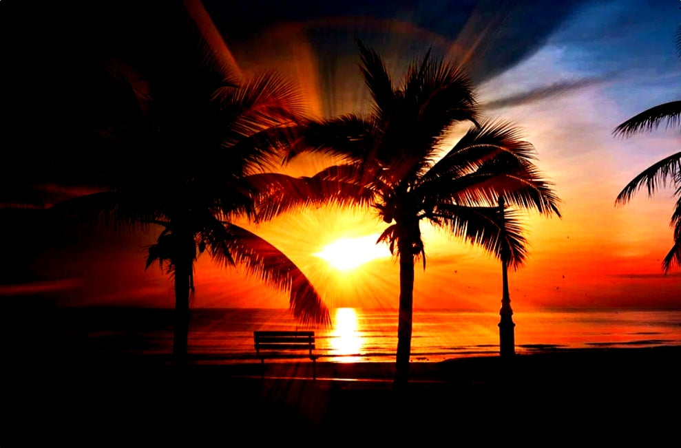 Tropical beach sunset